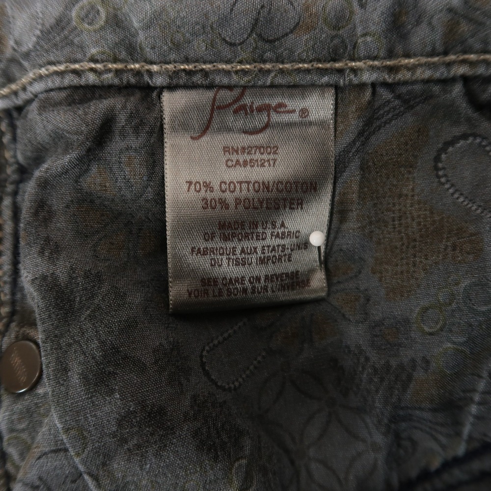 Paige Hidden Hills Jeans Womens 31 Blue Bootcut Mid Rise Dark Wash Stretch - Picture 11 of 12